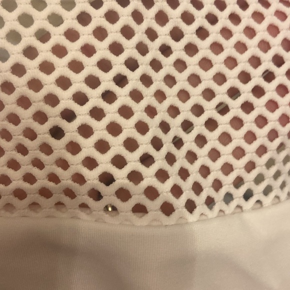 J Crew Mesh Open Back One Piece Swimsuit Sz 0 White New - Picture 2 of 3